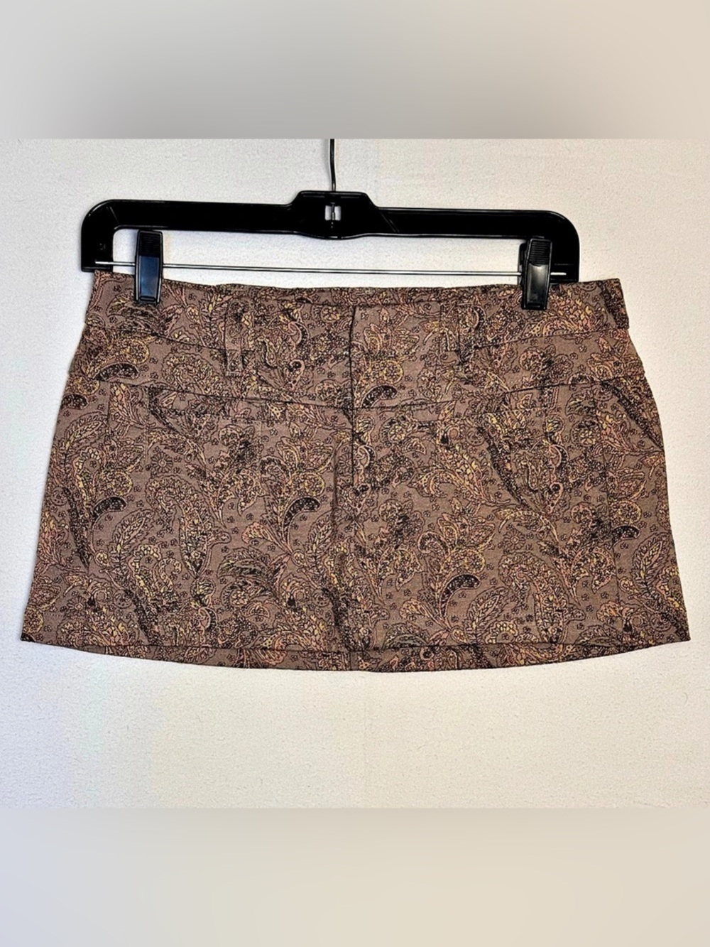 Free People Paisley Micro Mini Skirt in Brown & Pink Size 2 NWT